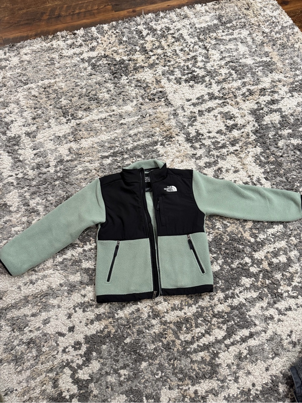 The North Face Kids Mint Green and Black Fleece Jacket